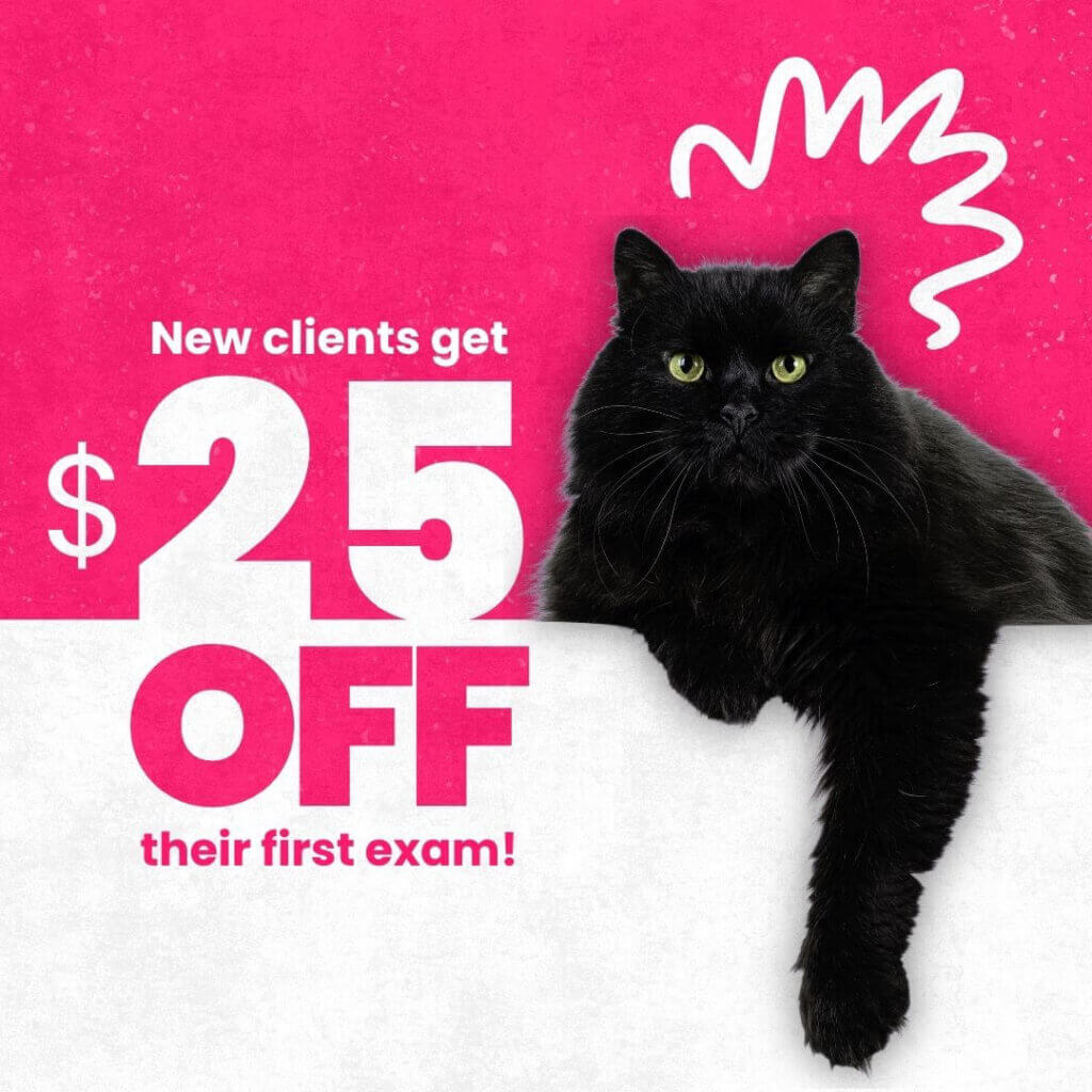 New clients get $25 off their first exam!