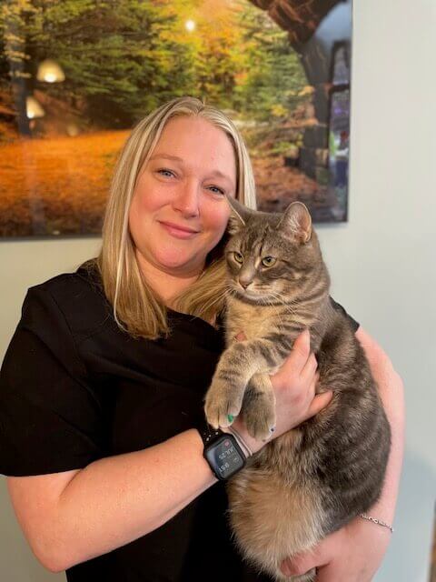 Lynn, a Client Care Specialist at Linwood Animal Clinic.
