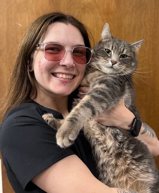 Brandy, a Client Care Specialist at Linwood Animal Clinic.